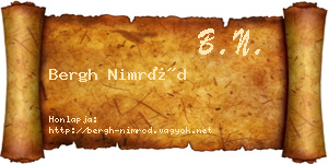 Bergh Nimród névjegykártya